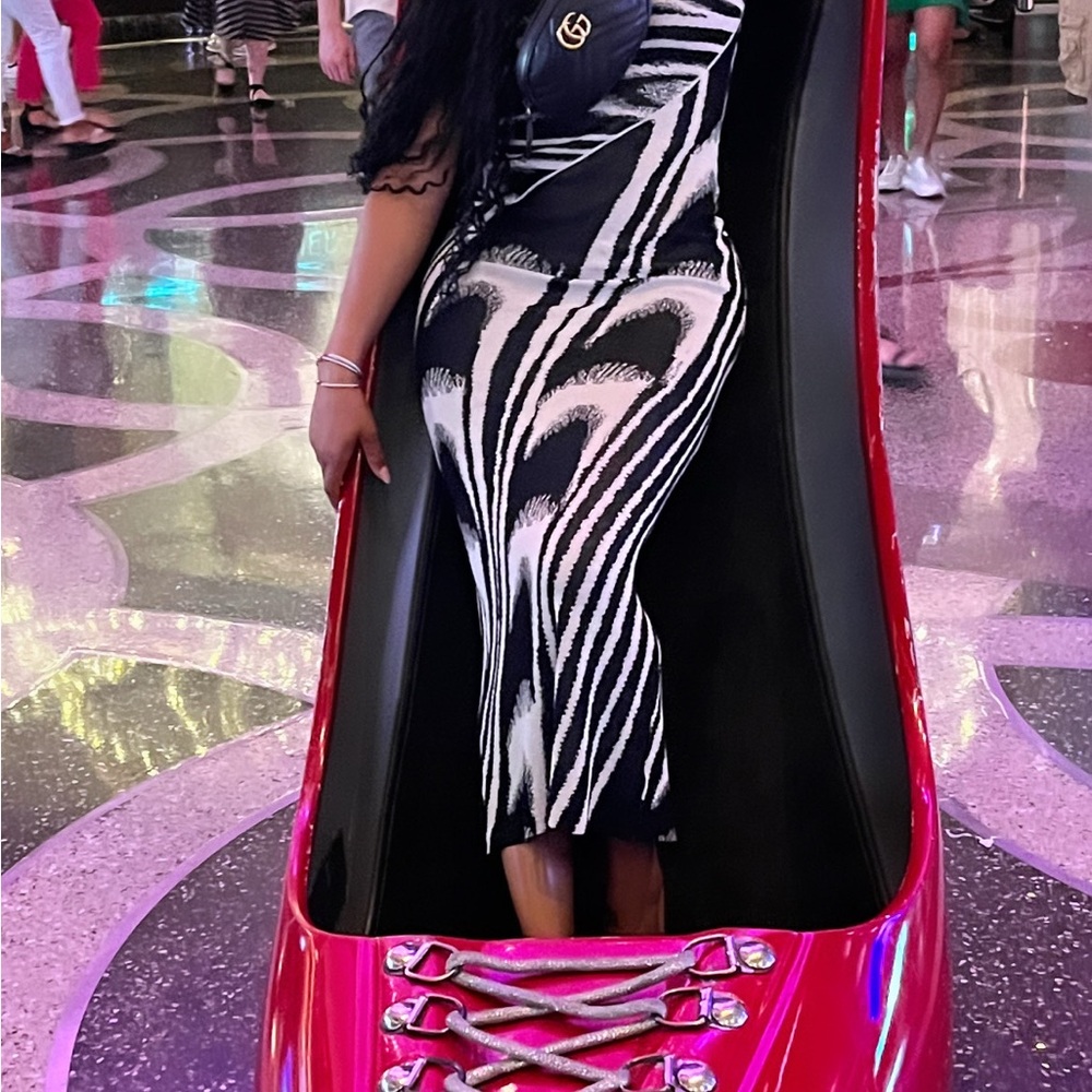 Black and White Patterned Dress